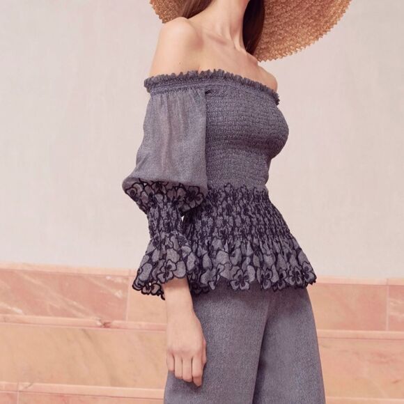 Alexis Jordana Floral Smocked Top Sz XS - Picture 1 of 10